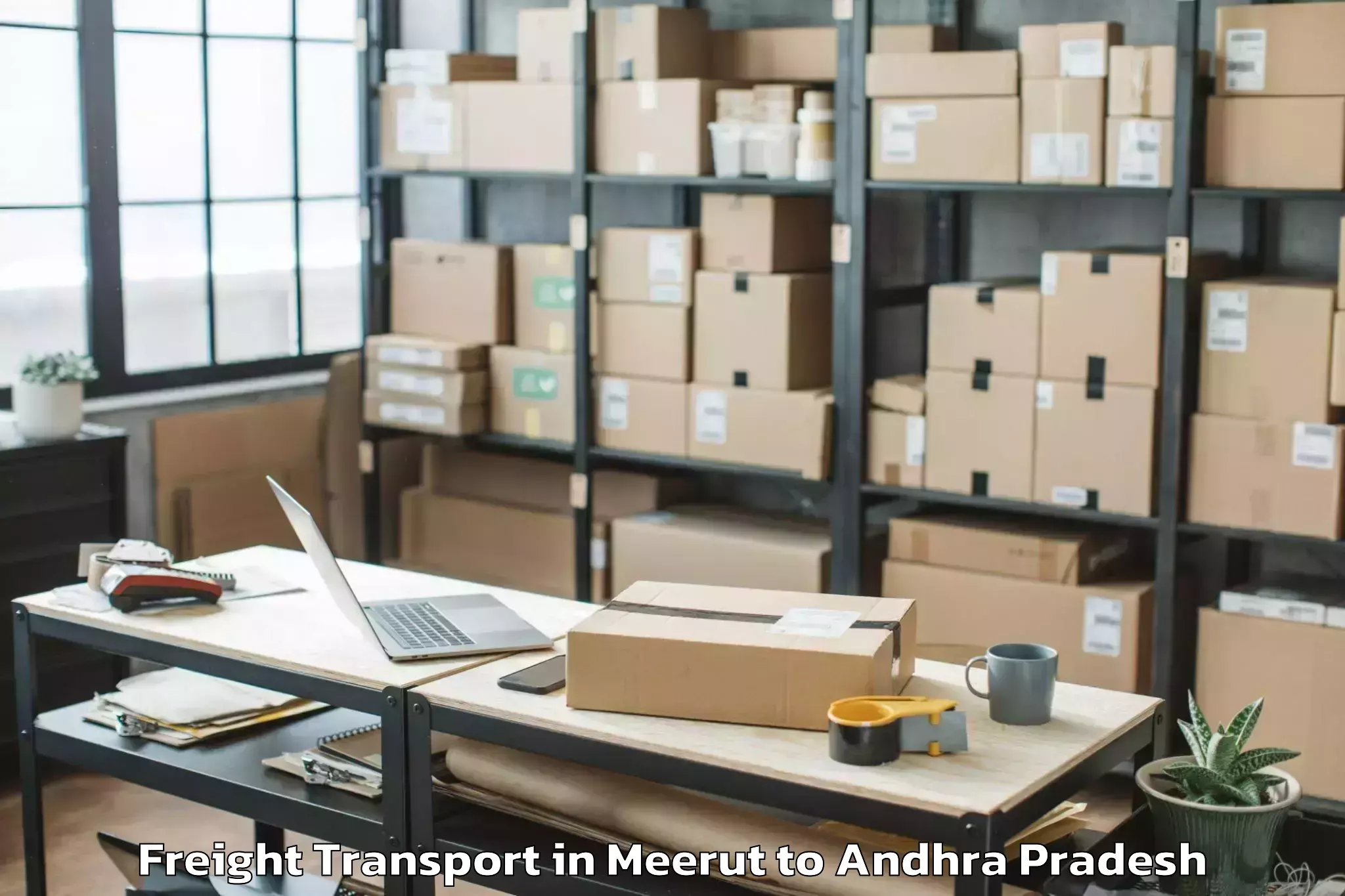 Hassle-Free Meerut to Pedakakani Freight Transport